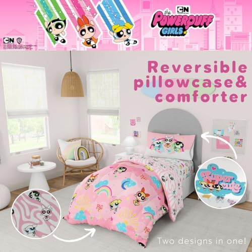 Franco Powerpuff Girls 5 Piece Twin Comforter Set