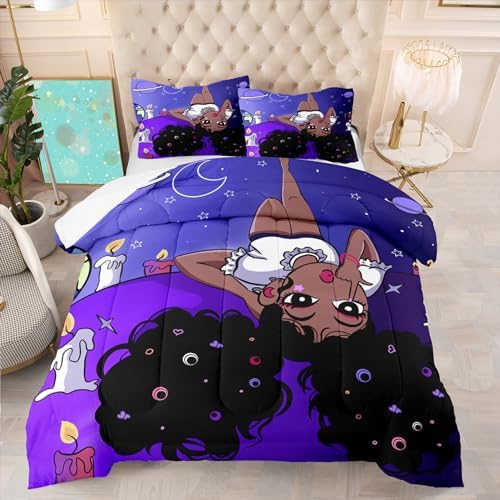 Purple Princess Comforter Set for Black Girls