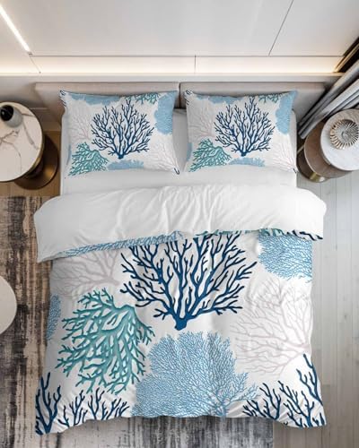 ZOE GARDEN Navy Blue Queen Duvet Cover Set 3 Pc