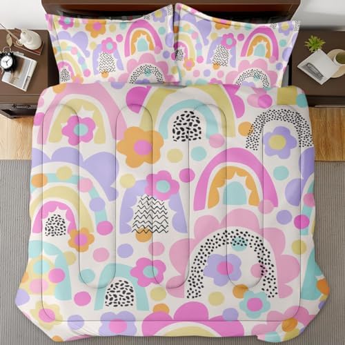 Nesphy Rainbow Daisy Comforter Set 3 Piece 1