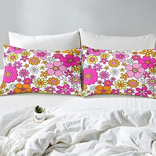 Feelyou Groovy Flower Bed Sheet Set 3Pcs Twin Size
