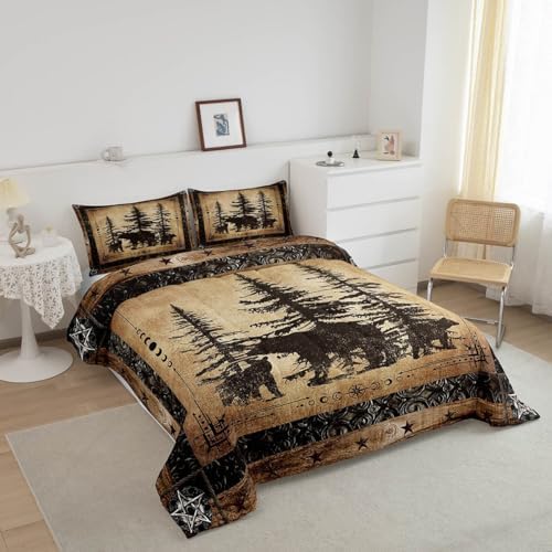 Erosebridal Rustic Bear Comforter Set King Size
