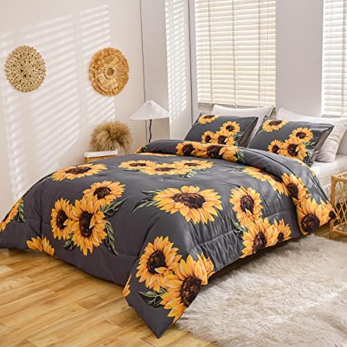 NTBED Sunflower Comforter Set for Girls Teens Women