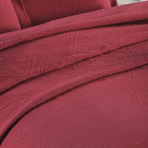 Superior 2 Piece Celtic Circle Cotton Bedspread Set Twin Burgundy