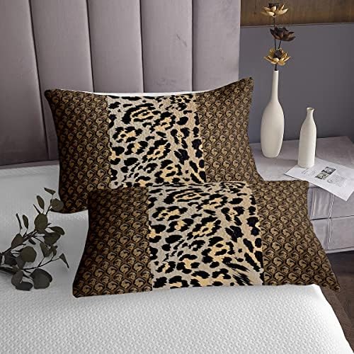 Erosebridal Leopard Queen Coverlet Set with Pillow Shams