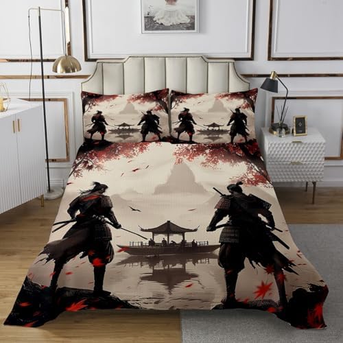 Feelyou Ultra Soft Japanese Samurai Coverlet Set