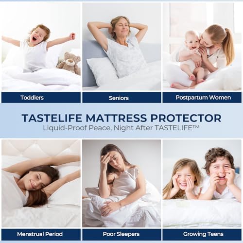 TASTELIFE Waterproof Queen Mattress Protector with 3D Air Cooling