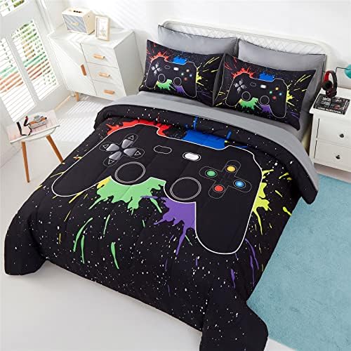 KAKKI 5 Piece Boys Gamer Comforter Set with Sheets
