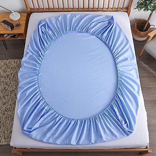 CSHWXY Fitted Sheet with Elastic Bands 180x200cm Blue