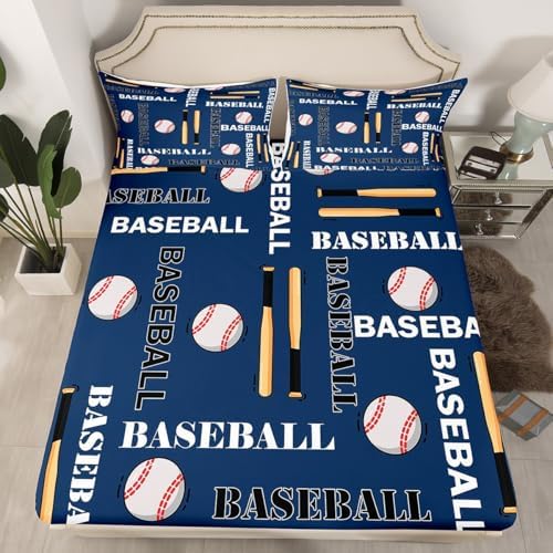 Feelyou Boys Baseball Print Sheet Set Full Size