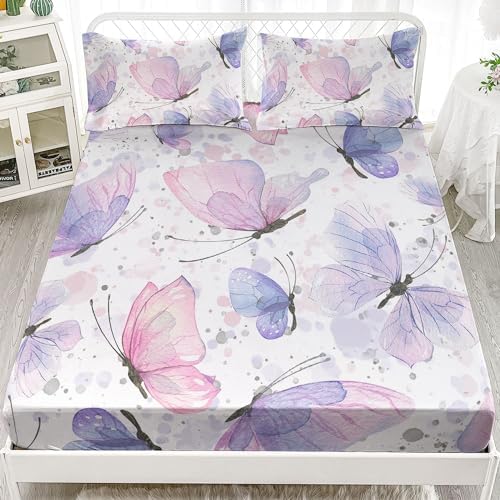 Kids Butterfly Sheet Set 4PCS Queen Size