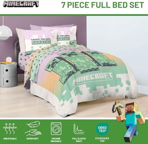 Jay Franco Minecraft Creeper 7-Piece Comforter Set