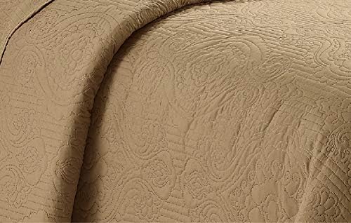 Home Collection 3pc Full Queen Luxury Embossed Bedspread Set
