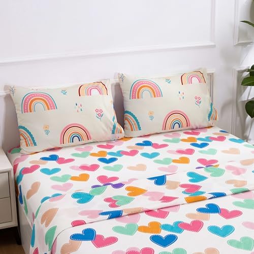 Btargot 5-Piece Rainbow Comforter Set for Kids