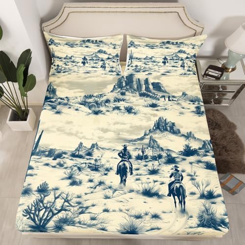 Feelyou Kids Western Bed Sheet Set Queen Size 4Pcs