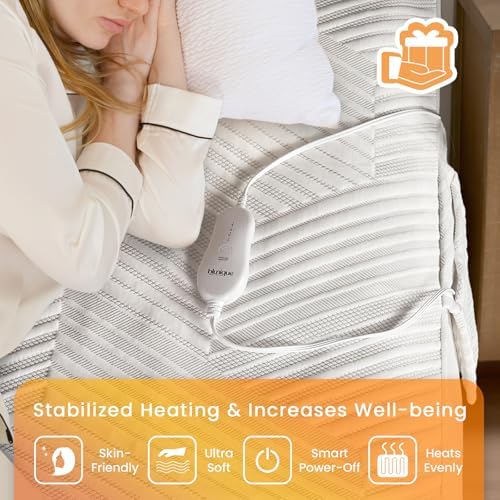 Blunique Electric Heated Mattress Pad Queen Size