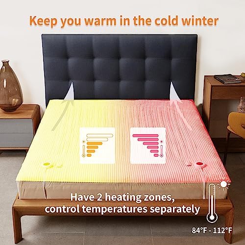 Heated Mattress Pad King Size Dual Control - 6 Heat Settings