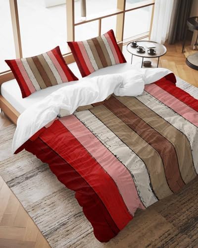 ZOE GARDEN Red Pink Duvet Cover Set 3 Pieces 1