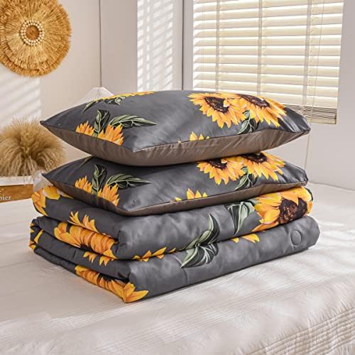NTBED Sunflower Comforter Set for Girls Teens Women