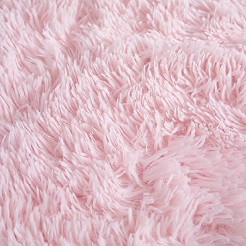 Chovy Light Pink Faux Fur Comforter Set 3PC