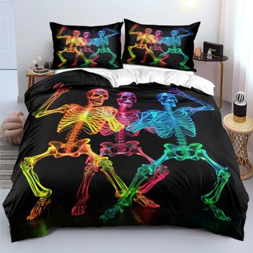 YIXINZHUANJIN Christmas Skull Queen Comforter Set with Pillowcases 1