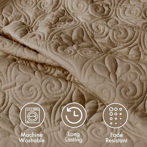 Madison Park Quebec 3 Piece Split Corner Quilted Bedspread Set