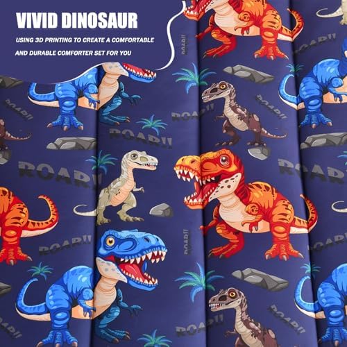 ALAOOKKA Kids Dinosaur Comforter Set 5 Piece