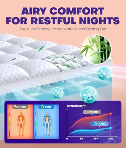 Biteany Dual Layer Mattress Topper for Pressure Relief and Support