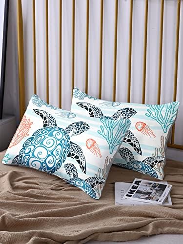 HOSIMA Sea Turtle Bedroom Sheet Set Queen Size