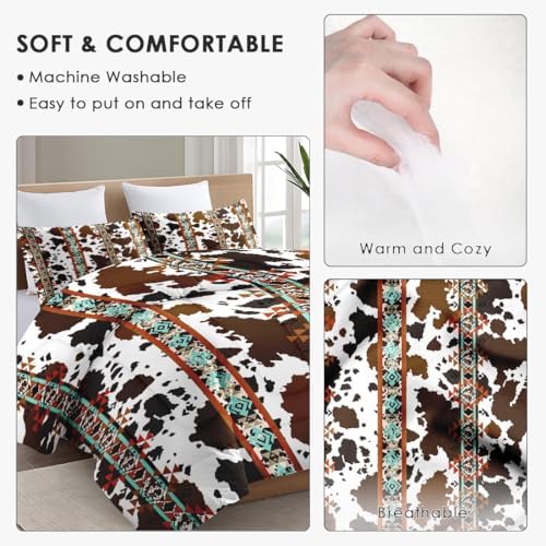 WeCozy King Size Comforter Set with Cowhide Design