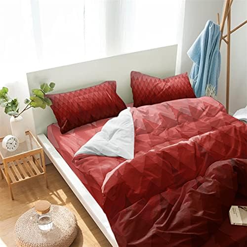 LooPoP Red Gradient California King Comforter Set 4PCS