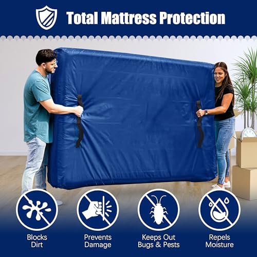 Cosy Family Mattress Encasement with 8 Handles - Queen Size Blue