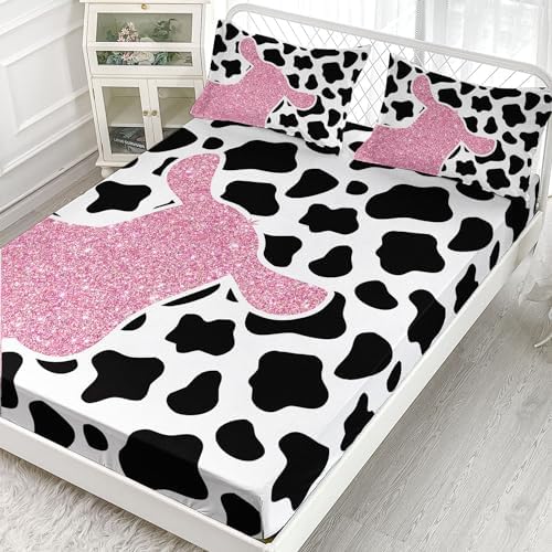 Pink Cows Kids 4Pcs Bedding Set Queen