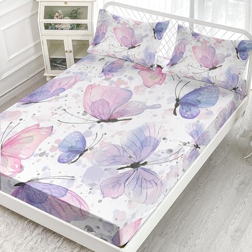 Kids Butterfly Sheet Set 4PCS Queen Size