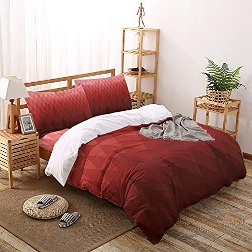 LooPoP Red Gradient California King Comforter Set 4PCS