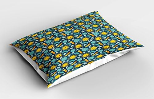 Ambesonne Stars Pillow Sham with Funny Faces 1