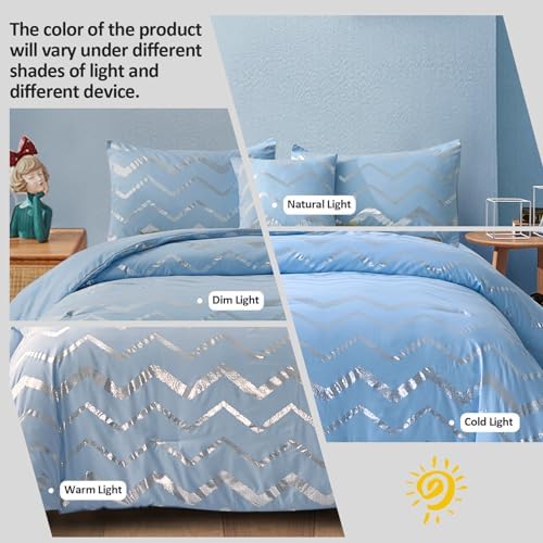 Menghomeus Glitter Metallic Comforter Set Twin XL 1