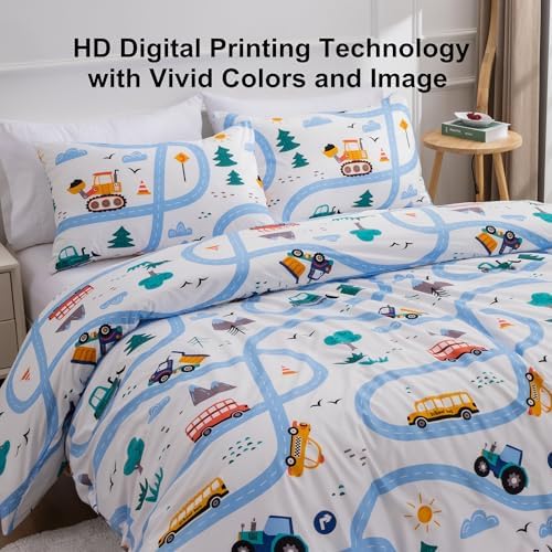 Car Kids Comforter Set Twin Size 3 Piece
