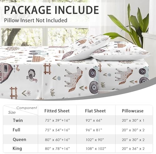 WeCozy Queen 4 Pcs Bed Sheet Set with 14 Deep Pocket
