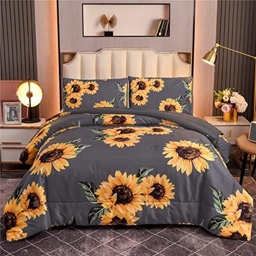 NTBED Sunflower Comforter Set for Girls Teens Women