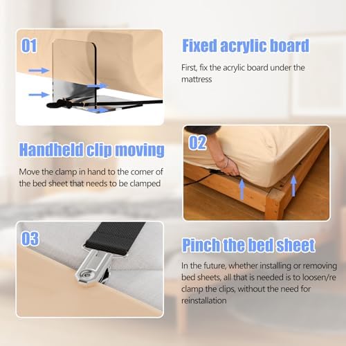 HOUSE AGAIN Universal Sheet Fasteners for All Mattress Sizes