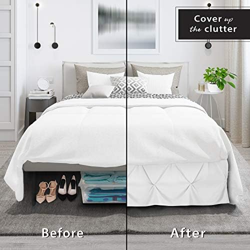 Nestl White Full Bed Skirt with Pinch Pleats