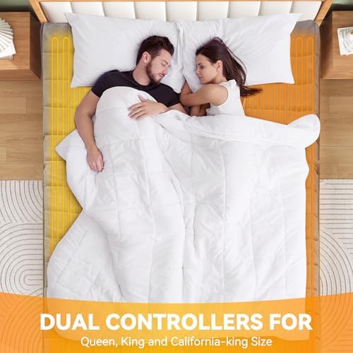 Fijinhom Heated Mattress Pad King Size with 10 Heat Settings 1