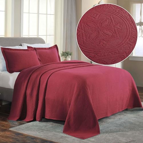 Superior 2 Piece Celtic Circle Cotton Bedspread Set Twin Burgundy