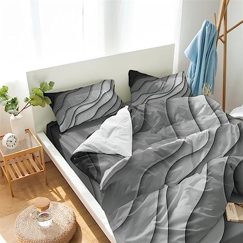 LooPoP 4PCS California King Bedding Set Grey