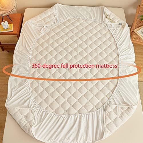 FCLDESHOP 200x200cm Thick Quilted Fitted Sheet Grey