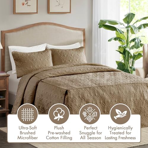 Madison Park Quebec 3 Piece Split Corner Quilted Bedspread Set