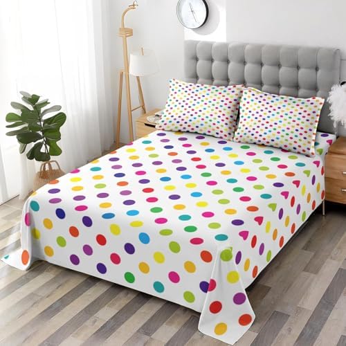 Pamnest Full Size Bed Sheet Sets with Retro Polka Dots