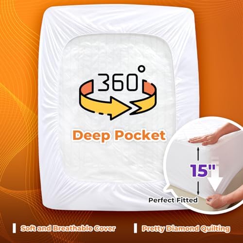 DAICO Queen Heated Mattress Pad with 10 Heat Settings and Auto Off