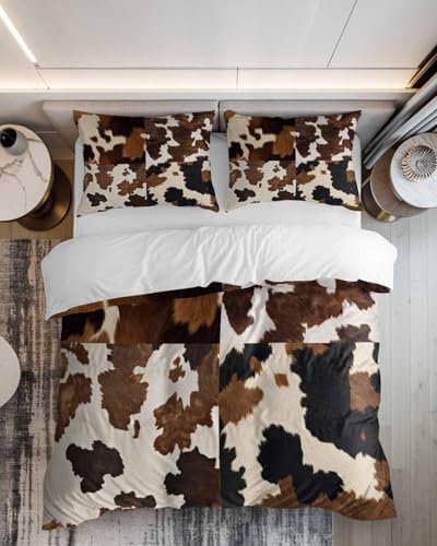 Cow Patterned Duvet Cover Queen Size Set